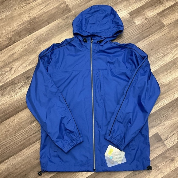 ROUNDTREE & YORKE Outdoors Men’s Waterproof Hooded Jacket Royal Blue Size LT - Picture 1 of 9